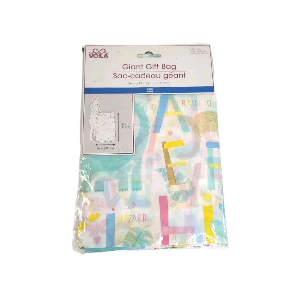Viola Giant Gift Bag 36 In X 44 Baby Theme Butterfly Tropical Animals Numbers
